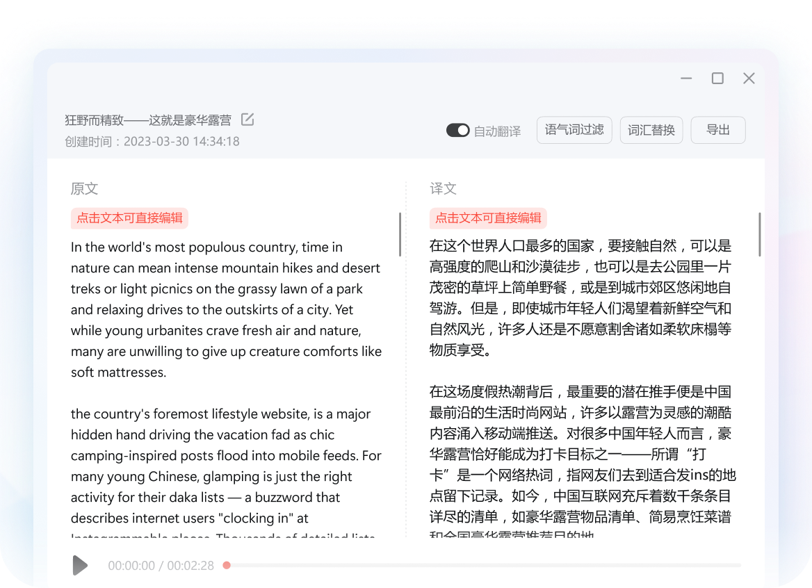 高精度语音识别与音频转录界面